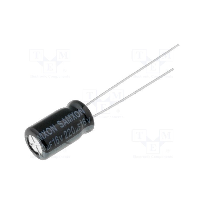 50 pcs : KM 220U/16V - Capacitor: electrolytic, THT, 220uF, 16VDC, Ø6.3x11mm, Pitch: 2.5mm