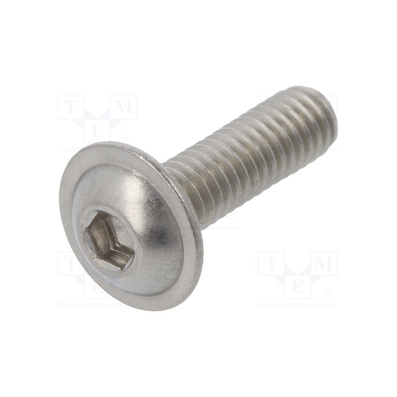 500 pcs : K4X14/ISO7380-2-A2 - Screw, with flange, M4x14, 0.7, Head: button, hex key, HEX 2,5mm