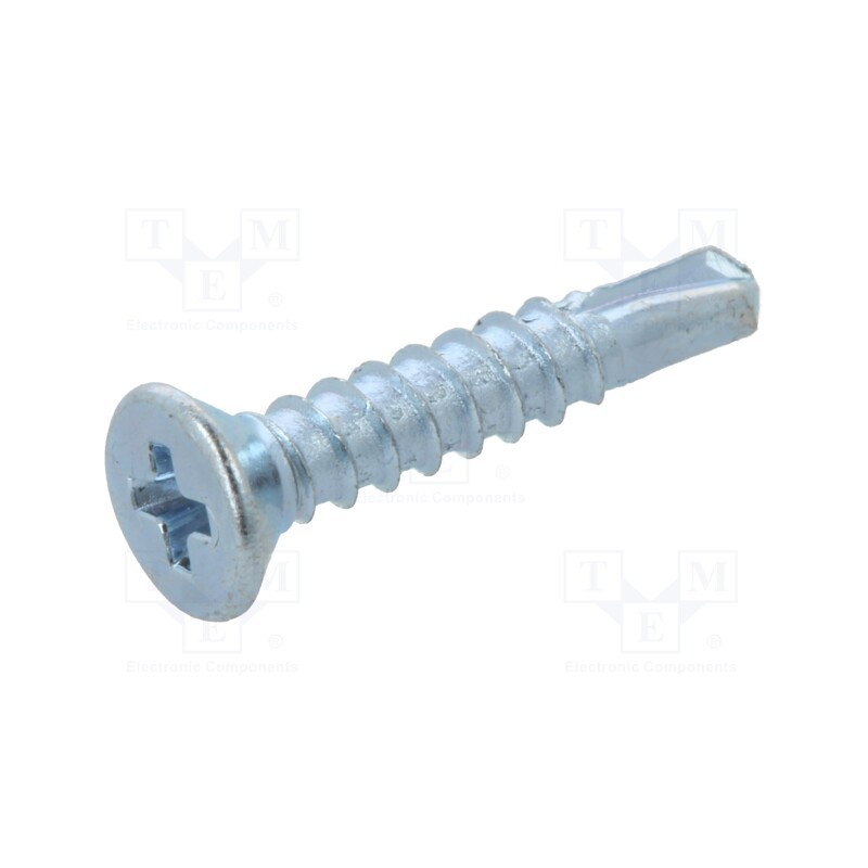 500 pcs : 1476270 - Screw, for metal, 2.9x13, Head: countersunk, Phillips, PH1, zinc