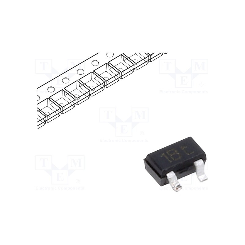 50 pcs : BC846BW,135 - Transistor: NPN, bipolar, 65V, 0.1A, 200mW, SC70,SOT323