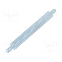 50 pcs : 424X40 - Screwed spacer sleeve, 40mm, Ext.thread: M3, hexagonal, steel