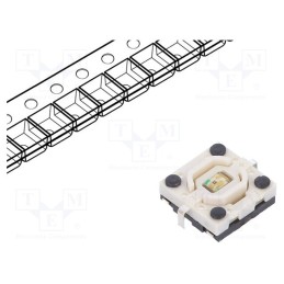 10 pcs : ML4L12GQR - Microswitch TACT, SPST-NO, Pos: 2, 0.05A/12VDC, SMT, LED, green