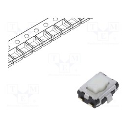 10 pcs : EVQP2R02W - Microswitch TACT, SPST, Pos: 2, 0.02A/15VDC, SMD, none, OFF-(ON)