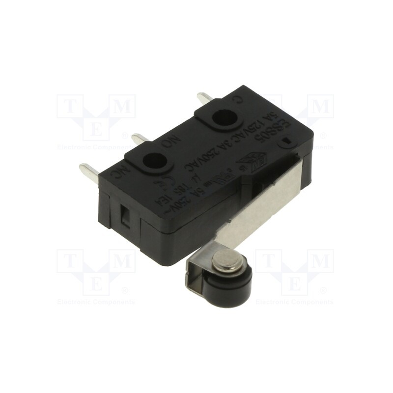 10 pcs : ESS0523310 - Microswitch SNAP ACTION, 3A/250VAC, with lever (with roller)