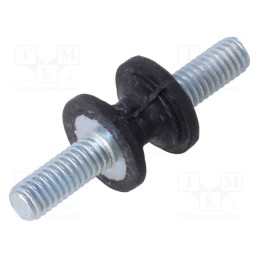 10 pcs : DVC.1-10-4,5-8-M4-10-70 - Vibration damper, M4, Ø: 10mm, rubber, L: 8mm, Thread len: 10mm, 105N