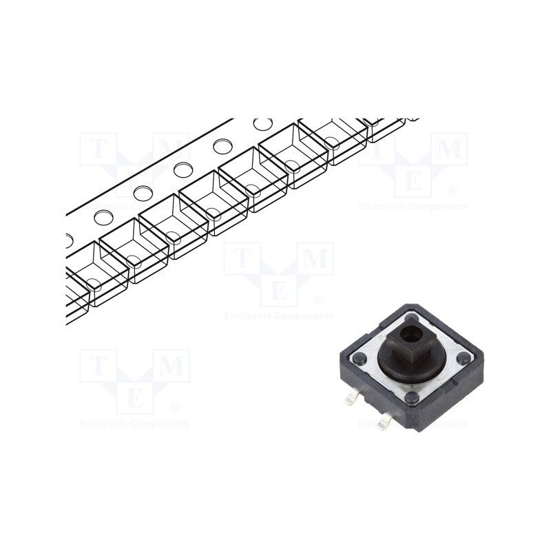 10 pcs : B3FS-4055P - Microswitch TACT, SPST-NO, Pos: 2, 0.05A/24VDC, SMD, none, 2.55N
