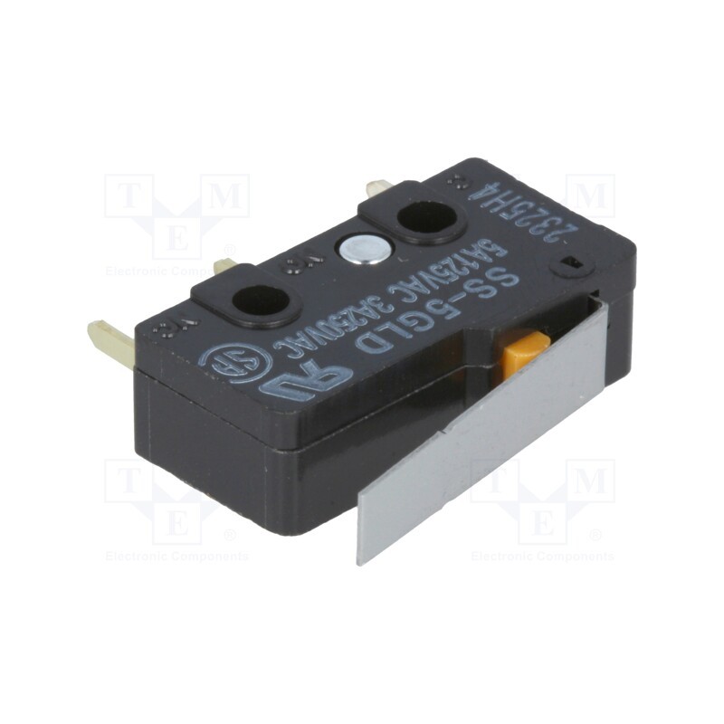 10 pcs : SS-5GLD - Microswitch SNAP ACTION, 5A/125VAC, with lever, SPDT, ON-(ON)