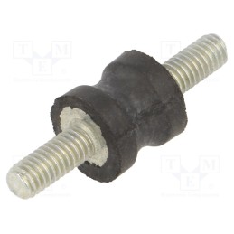 10 pcs : DVC.1-10-8-10-M4-10-40 - Vibration damper, M4, Ø: 10mm, rubber, L: 10mm, Thread len: 10mm