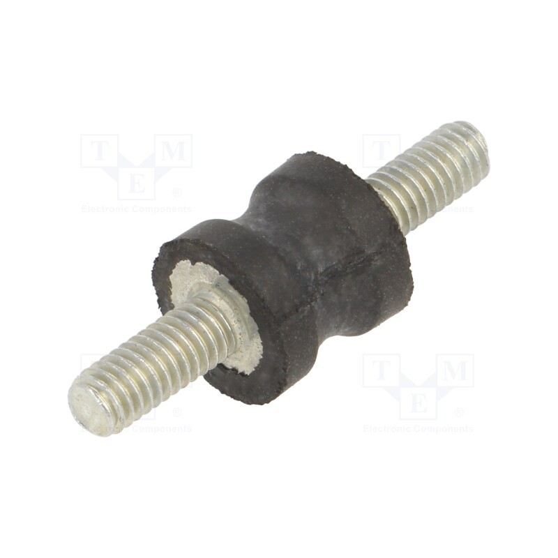 10 pcs : DVC.1-10-8-10-M4-10-40 - Vibration damper, M4, Ø: 10mm, rubber, L: 10mm, Thread len: 10mm