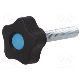 10 pcs : VCT.32 P-M8X40-C5 - Knob, Ø: 32mm, Ext.thread: M8, 40mm, H: 23mm, technopolymer PP