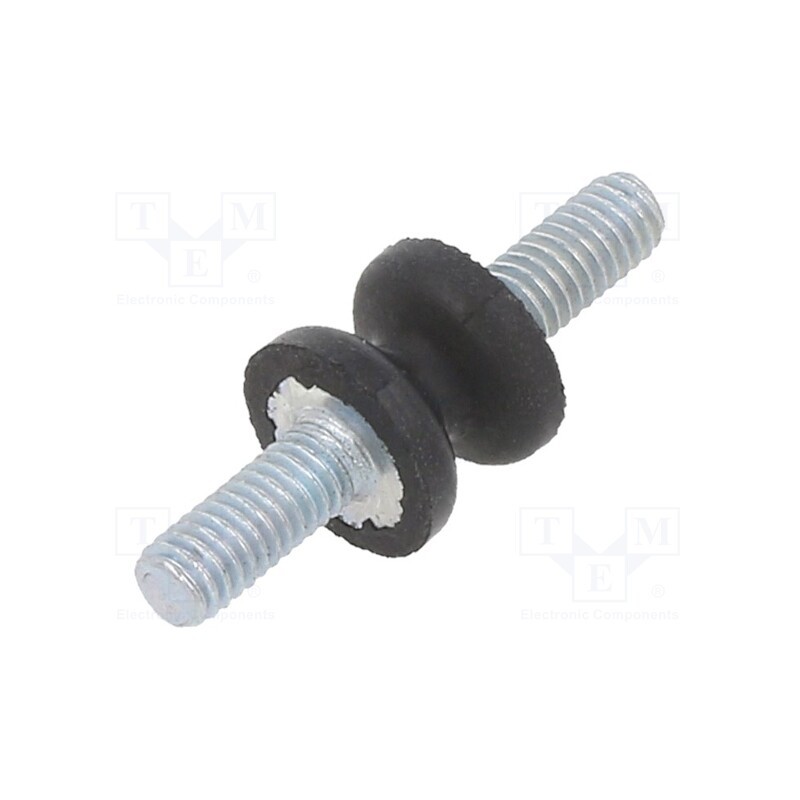 10 pcs : DVC.1-10-4,5-8-M4-10-40 - Vibration damper, M4, Ø: 10mm, rubber, L: 8mm, Thread len: 10mm, 43N