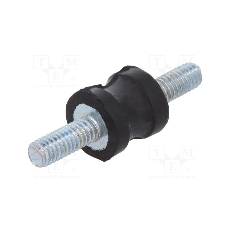 10 pcs : DVC.1-10-8-10-M4-10-55 - Vibration damper, M4, Ø: 10mm, rubber, L: 10mm, Thread len: 10mm