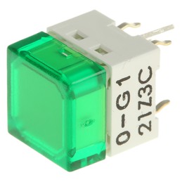 1 pcs - IP00 Green Cap Tactile Switch, SPST 50 mA @ 24 V dc