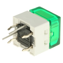 1 pcs - IP00 Green Cap Tactile Switch, SPST 50 mA @ 24 V dc