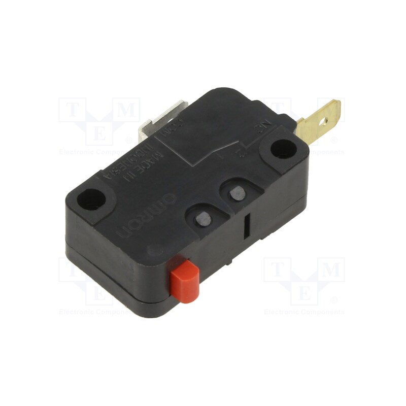 10 pcs : D3V162C25 - Microswitch SNAP ACTION, 16A/250VAC, without lever, SPST-NC