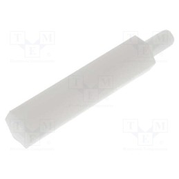 50 pcs : TP-27 - Screwed spacer sleeve, hexagonal, polyamide, M3, M3, 27mm