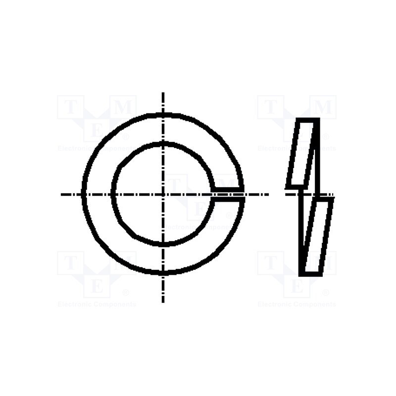 500 pcs : 1253522 - Washer, spring, M2, D4.4mm, h0.5mm, A2 stainless steel, DIN 127B