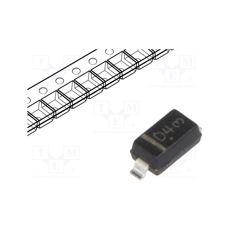 50 pcs : MMSZ5229BT1G - Diode: Zener, 0.5W, 4.3V, SMD, , SOD123, single diode