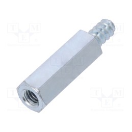 50 pcs : 226ST4.2X20 - Screwed spacer sleeve, 20mm, Int.thread: M4, Ext.thread: ST4,2