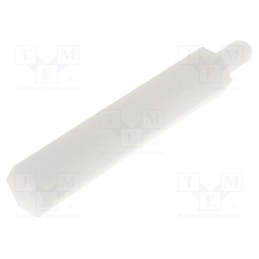 50 pcs : TP-30 - Screwed spacer sleeve, hexagonal, polyamide, M3, M3, 30mm