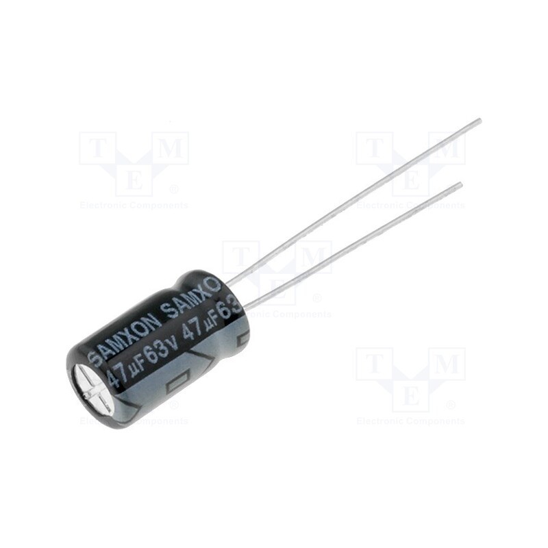 50 pcs : KM 47U/63V - Capacitor: electrolytic, THT, 47uF, 63VDC, Ø6.3x11mm, Pitch: 2.5mm