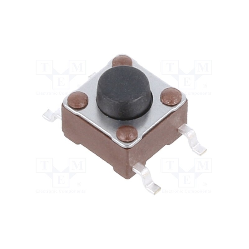 50 pcs : 4-1437565-1 - Microswitch TACT, SPST-NO, Pos: 2, 0.05A/24VDC, SMT, none, 1.57N