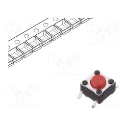 50 pcs : PTS645SK43SMTR92 LFS - Microswitch TACT, SPST-NO, Pos: 2, 0.05A/12VDC, SMT, none, 2.6N
