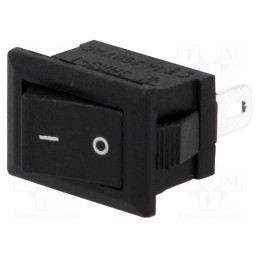 10 pcs : RSSM1011C3BK - ROCKER, SPST, Pos: 2, ON-OFF, 1A/250VAC, black, none, 35mΩ, -30÷80°C