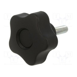 10 pcs : VCT.40 P-M6X20-C9 - Knob, Ø: 40mm, Ext.thread: M6, 20mm, H: 27mm, technopolymer PP