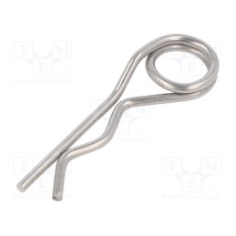 10 pcs : GN 1024-NI-3-D - Cotter pin, stainless steel, Ø: 3mm, L: 73mm, Shaft dia: 17÷24mm