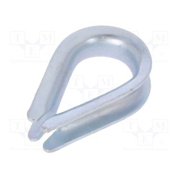 10 pcs : KU14 - Thimble for rope, steel, for rope, Ørope: 14mm, zinc, DIN 6899B