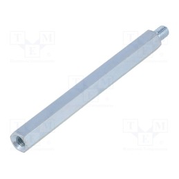 10 pcs : 1266284 - Screwed spacer sleeve, 80mm, Int.thread: M5, Ext.thread: M5, steel