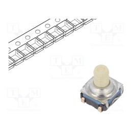 10 pcs : KSC931J LFS - Microswitch TACT, SPST-NO, Pos: 2, 0.05A/32VDC, SMT, none, 7.7mm