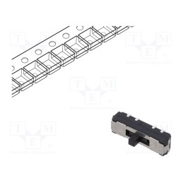 10 pcs : JS203011JCQN - Switch: slide, Pos: 3, DP3T, 0.3A/6VDC, ON-ON-ON, SMT, -40÷85°C, JS