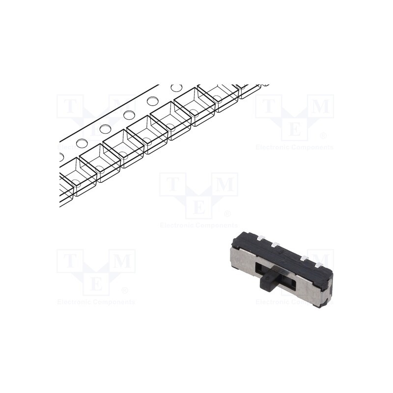 10 pcs : JS203011JCQN - Switch: slide, Pos: 3, DP3T, 0.3A/6VDC, ON-ON-ON, SMT, -40÷85°C, JS