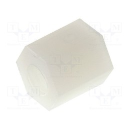 100 pcs : HP-6 - Screwed spacer sleeve, hexagonal, polyamide, M3, 6mm