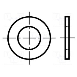 500 pcs : 1216481 - Washer, round, M4, D8mm, h0.5mm, brass, BN 565