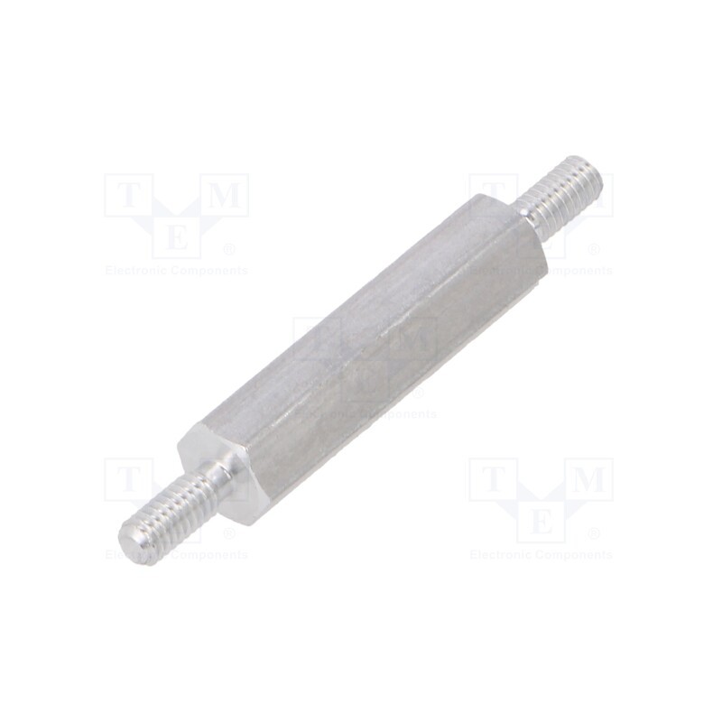 50 pcs : 432X20 - Screwed spacer sleeve, 20mm, Ext.thread: M2,5, hexagonal