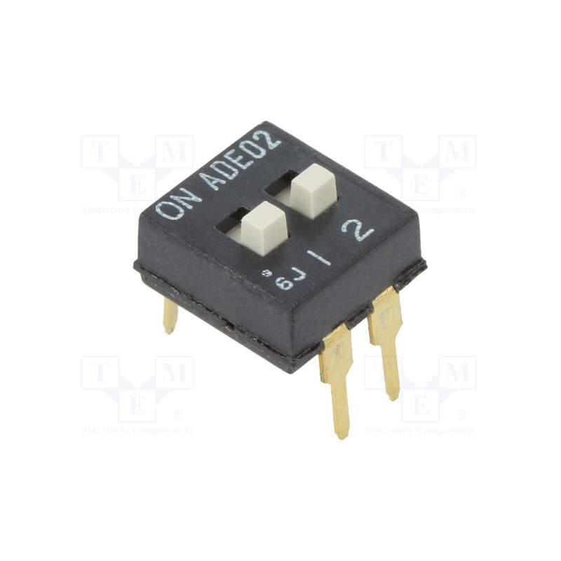 10 pcs : 1825057-1 - Switch: DIP-SWITCH, Poles number: 2, ON-OFF, 0.1A/24VDC, Pos: 2