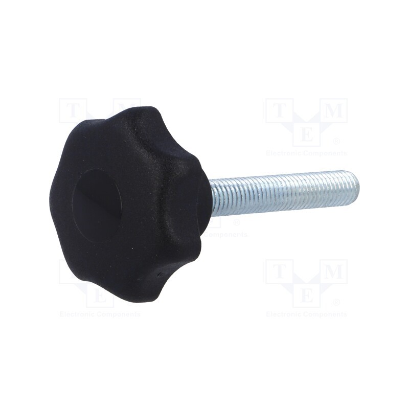 10 pcs : VCT.40 P-M8X45 - Knob, Ø: 40mm, Ext.thread: M8, 45mm, H: 27mm, technopolymer PP