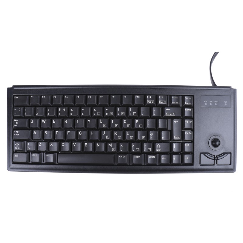 1 pcs - CHERRY Wired PS/2 Compact Trackball Keyboard, QWERTY (UK), Black