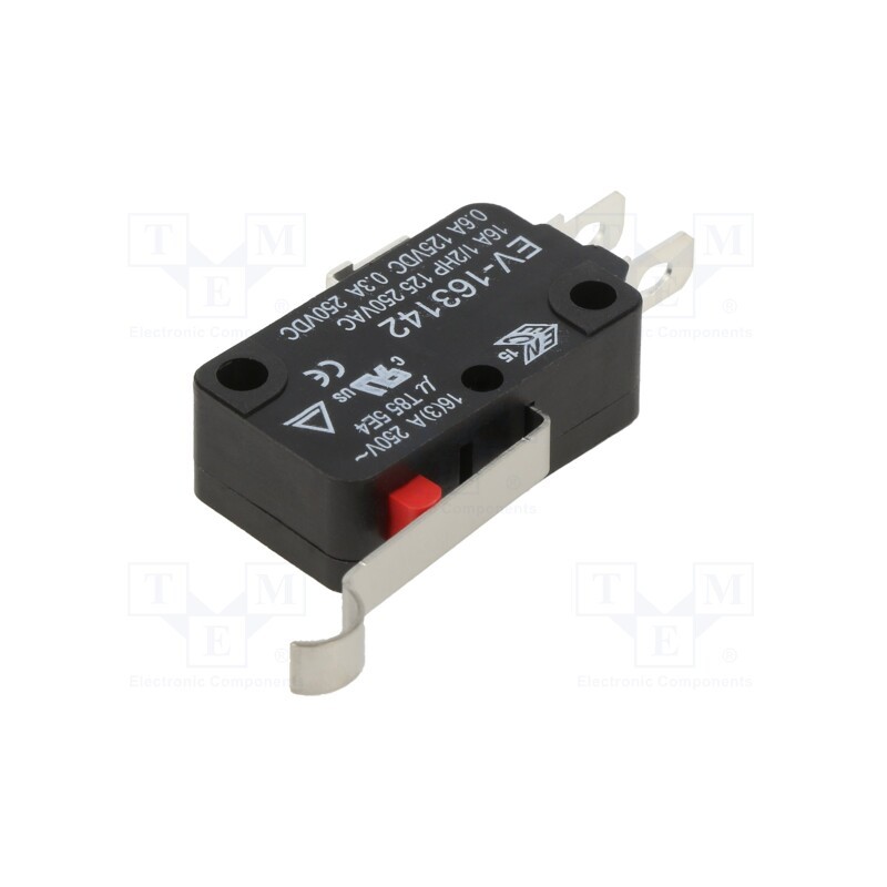 10 pcs : EV163142 - Microswitch SNAP ACTION, 16A/250VAC, 0.6A/125VDC, SPDT, ON-(ON)