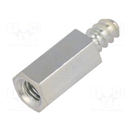 50 pcs : 228ST4.8X15 - Screwed spacer sleeve, 15mm, Int.thread: M5, Ext.thread: ST4,8