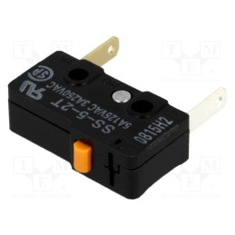 10 pcs : SS-5-2T - Microswitch SNAP ACTION, 5A/125VAC, without lever, SPST-NC, IP40