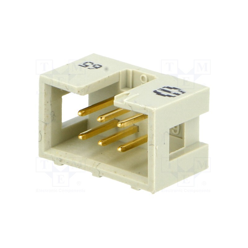 10 pcs : 9185066324 - Socket, IDC, male, PIN: 6, straight, THT, 1.27mm, Contacts ph: 2.54mm