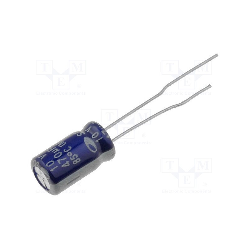 50 pcs : SD1A477M6L011PC - Capacitor: electrolytic, THT, 470uF, 10VDC, Ø6.3x11mm, Pitch: 2.5mm
