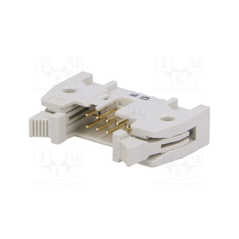 10 pcs : 9185107914 - Socket, IDC, male, PIN: 10, straight, with ejector, THT, 2.54mm, SEK