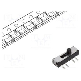 10 pcs : JS203011SCQN - Switch: slide, Pos: 3, DP3T, 0.3A/6VDC, ON-ON-ON, SMT, -40÷85°C, JS