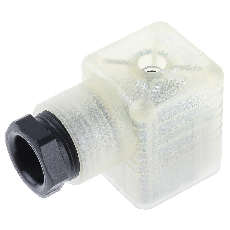 1 pcs - Hirschmann GDML 2P+E DIN 43650 A, Female Solenoid Valve Connector, with Indicator Light, 250 V ac/dc Voltage