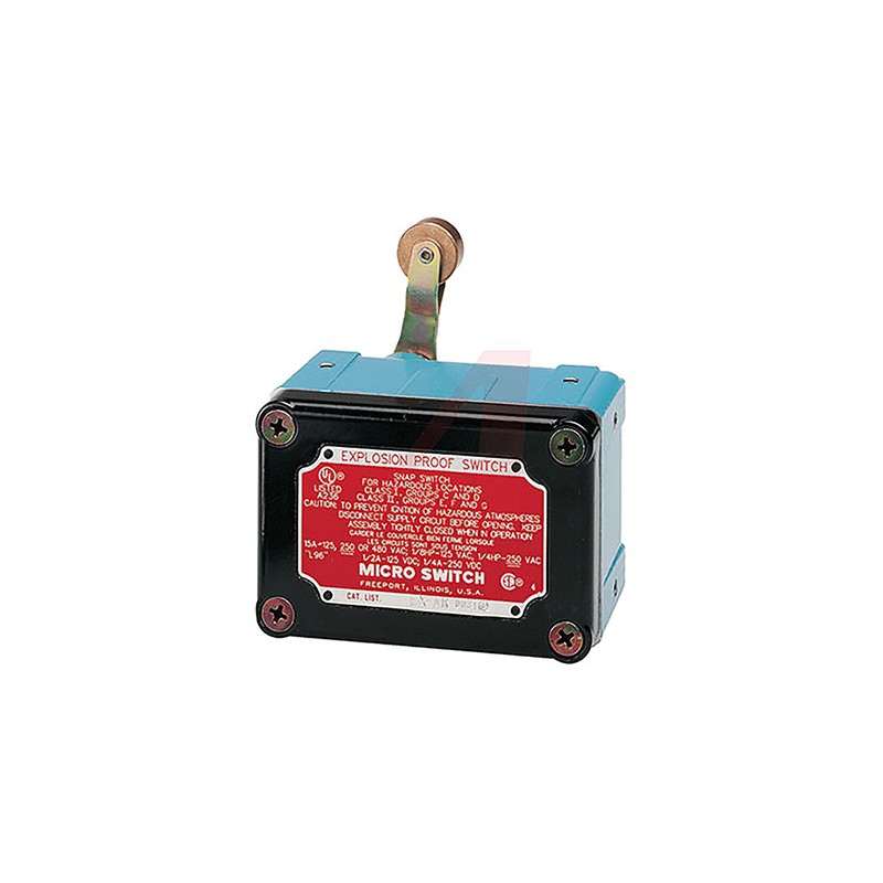 1 pcs - Honeywell Roller Lever Limit Switch, 2NO/2NC, DPDT, Aluminium Housing, 125V ac Max, 10A Max